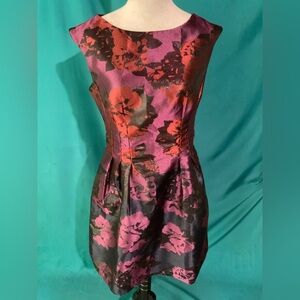 Vince Camuto Purple and Red Floral Mini Dress